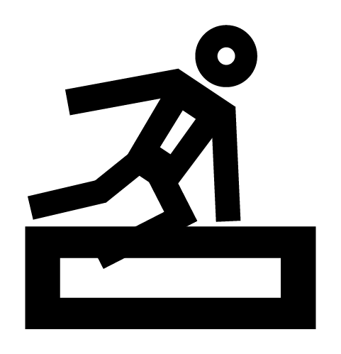 Icon Person springt über Hinderniss